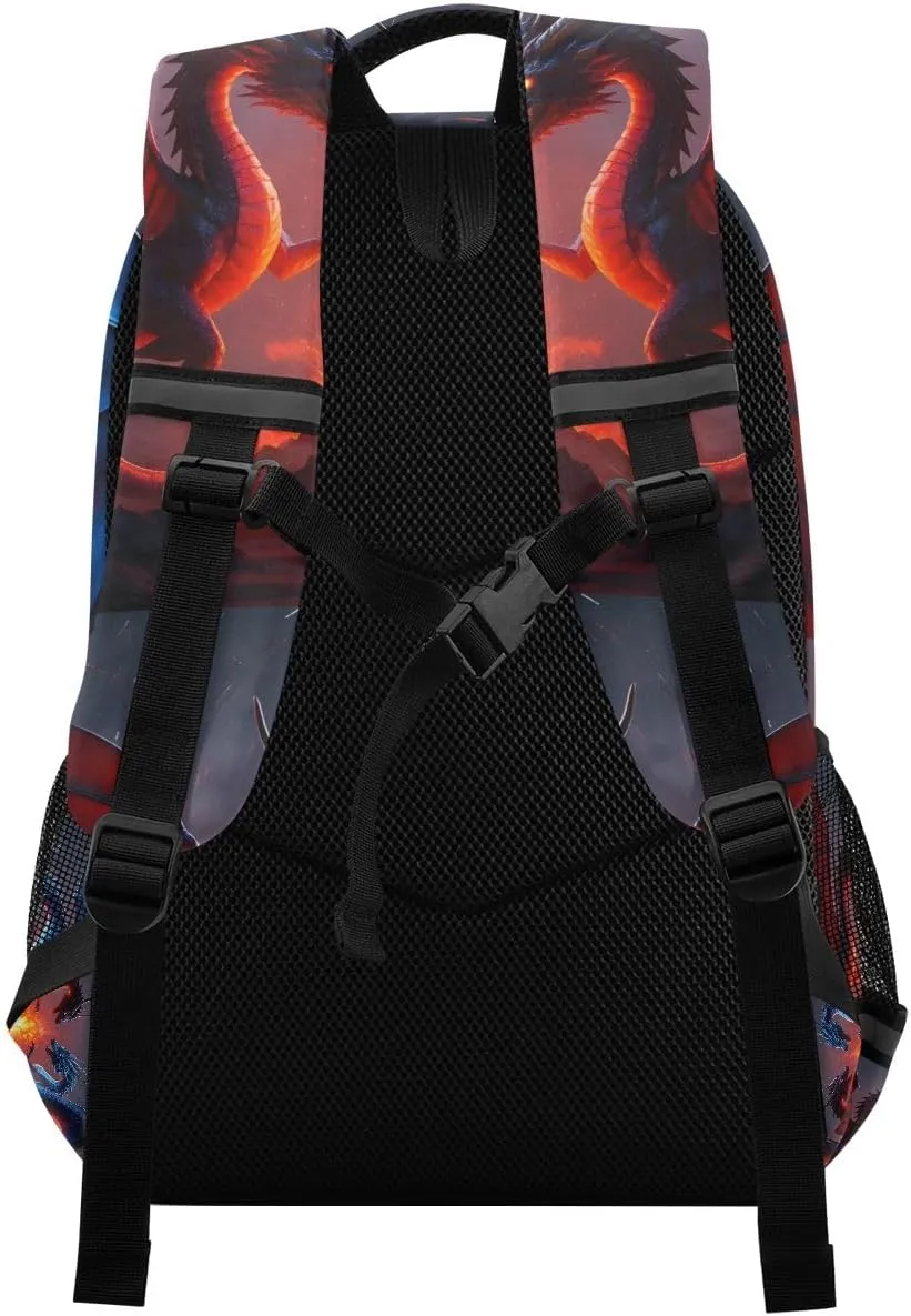 Horse Flowers Backpacks For Kids Fairytale Student Backpack Bookbag For Boys Girls Casual Bag