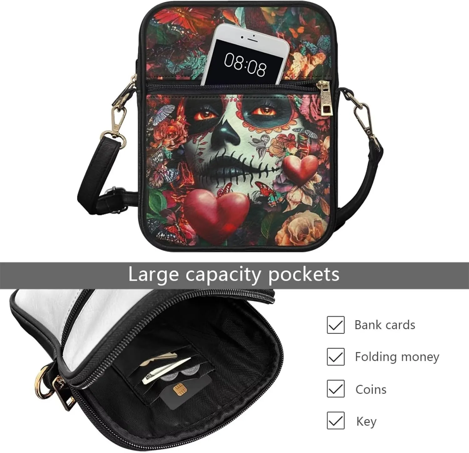 HUGS IDEA Small Messenger Bag for Women Crossbody Purse Mini Shoulder Bag for Lady
