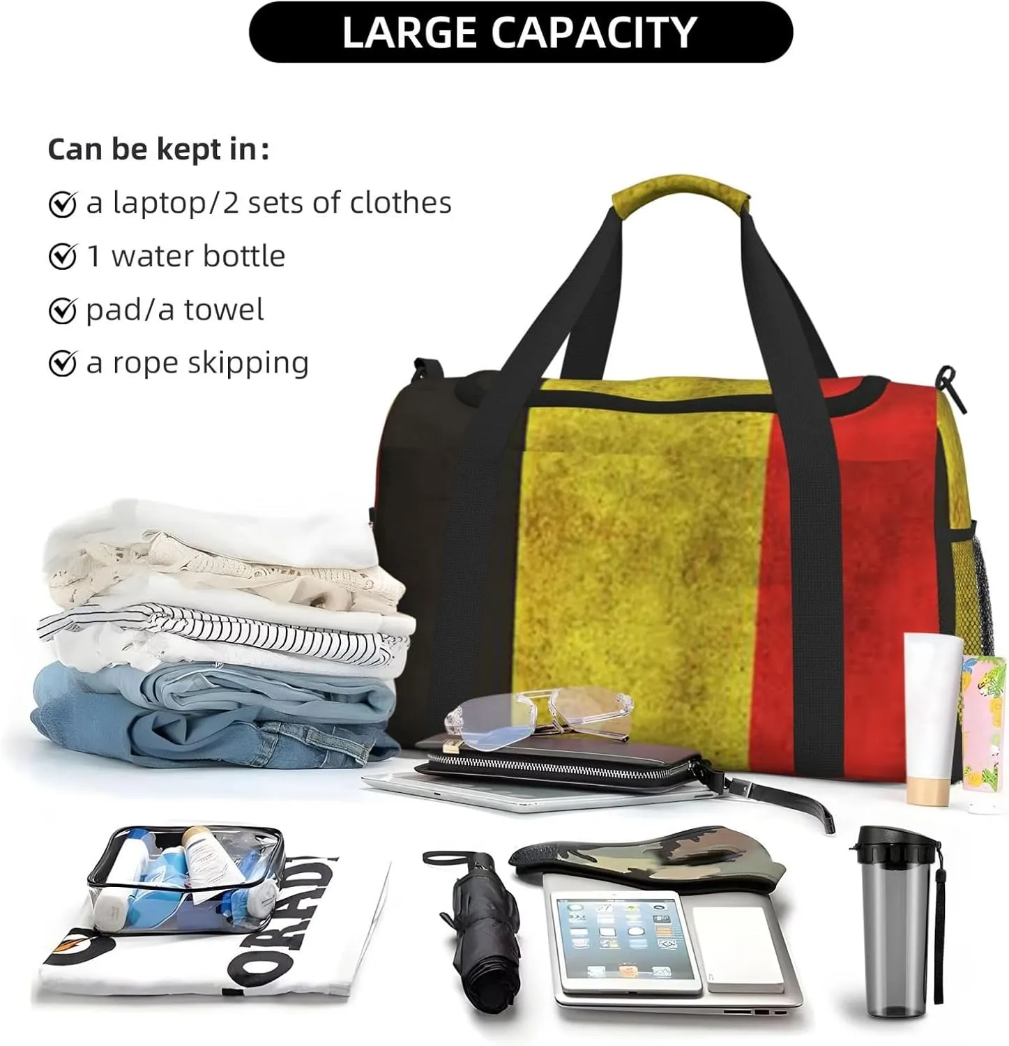 Images Travel Duffel Bag Large Foldable Waterproof Overnight Bag For Beach Swim Bags Pool Sports Gym