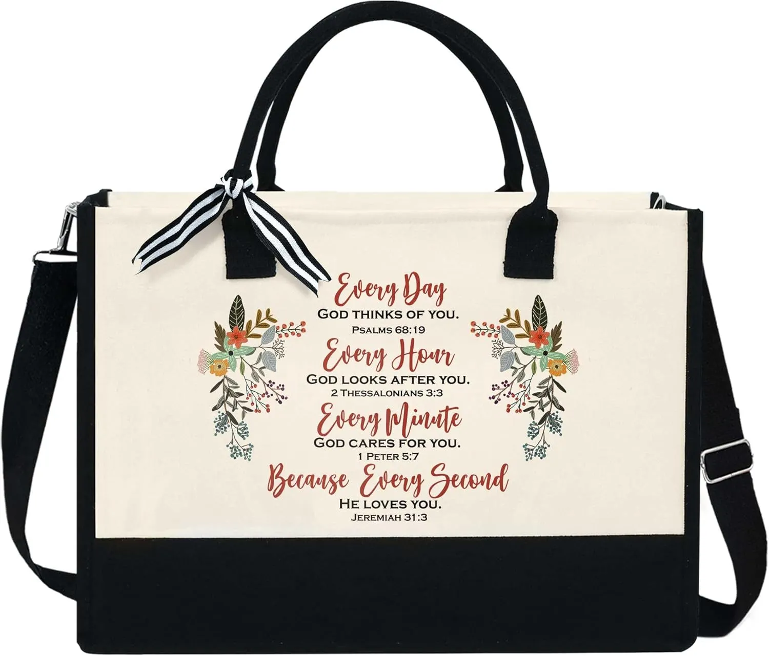 Inspirational Gifts For Women - Mothers Day, Valentines Day, Christmas, Birthday Gifts For Women, Mom, Friends, Wife, Christian, Motivational - 13 oz Canvas Tote Bag With Zipper
