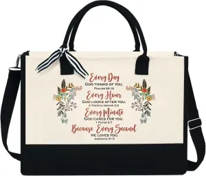 Inspirational Gifts For Women - Mothers Day, Valentines Day, Christmas, Birthday Gifts For Women, Mom, Friends, Wife, Christian, Motivational - 13 oz Canvas Tote Bag With Zipper