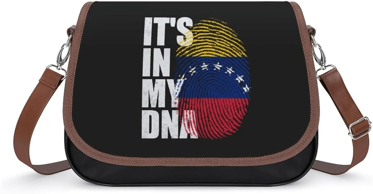 It's In My DNA Venezuelan Crossbody Shoulder Messenger Women Bag Pu Leather Office Work Business for Handbag Crossbody Bag