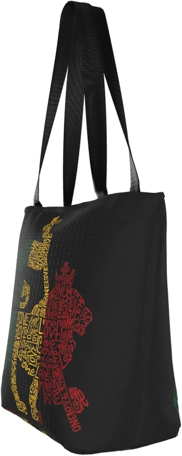 Jamaican Rasta Reggae Judah Lion Women's Tote Bag Shoulder Bag Shopping Handbag Large Capacity Handbag With Zipper