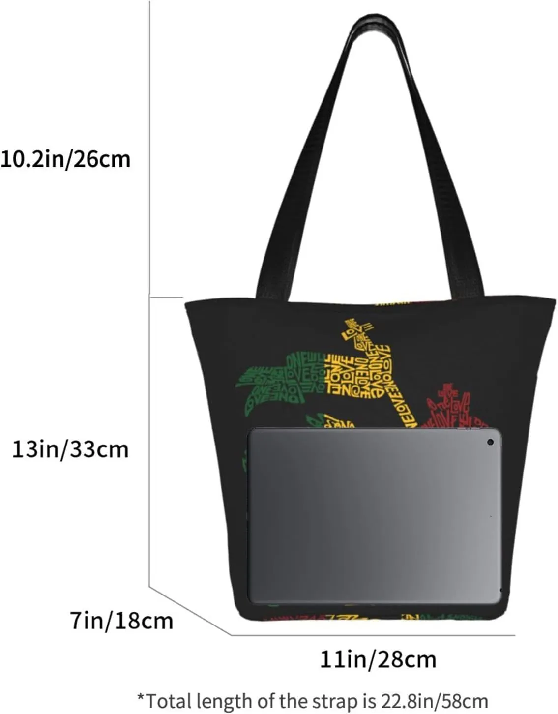 Jamaican Rasta Reggae Judah Lion Women's Tote Bag Shoulder Bag Shopping Handbag Large Capacity Handbag With Zipper
