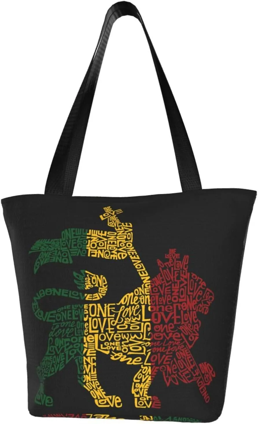 Jamaican Rasta Reggae Judah Lion Women's Tote Bag Shoulder Bag Shopping Handbag Large Capacity Handbag With Zipper