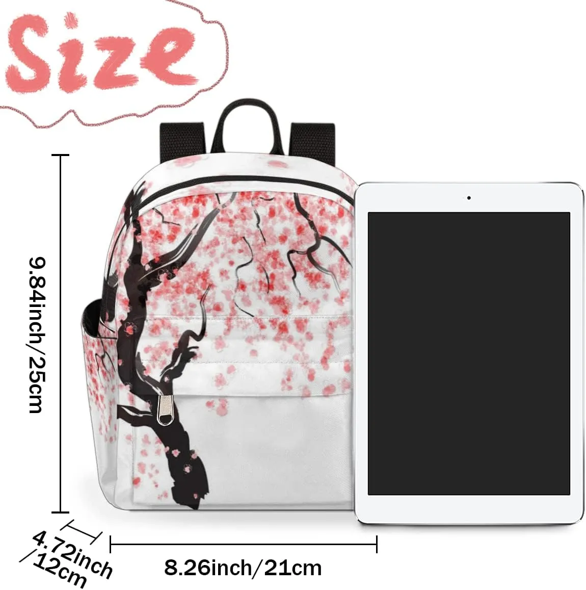 Japanese Cherry Blossom Mini Backpack Purse for Women, Lightweight Small Backpack Casual Travel Daypack for Girls Children Teens Adult School Bag