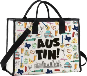 JNIAP Austin Texas Tote Bag Austin Trip Gifts Austin Souvenirs Gifts Austin Texas Shoulder Bag Austin Grocery Bag