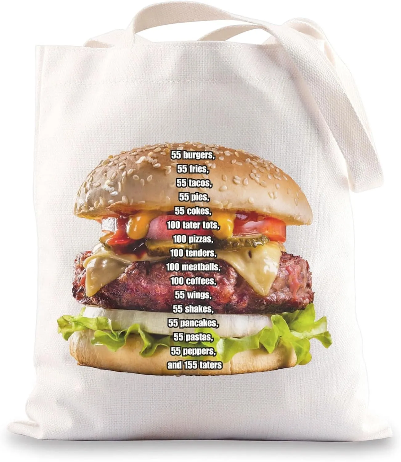 JNIAP ITYSL 55 Burgers 55 Fries Tote Bag ITYSL Gift 55 Burgers 55 Fries Gift ITYSL Drive Thru Scene Shoulder Bag
