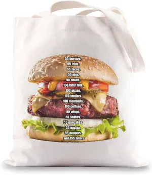 JNIAP ITYSL 55 Burgers 55 Fries Tote Bag ITYSL Gift 55 Burgers 55 Fries Gift ITYSL Drive Thru Scene Shoulder Bag