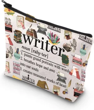 JNIAP Writer Cosmetic Makeup Bag Writer Gifts Novelist Gifts Author Zipper Bag Journalist Bag (Writer noun)