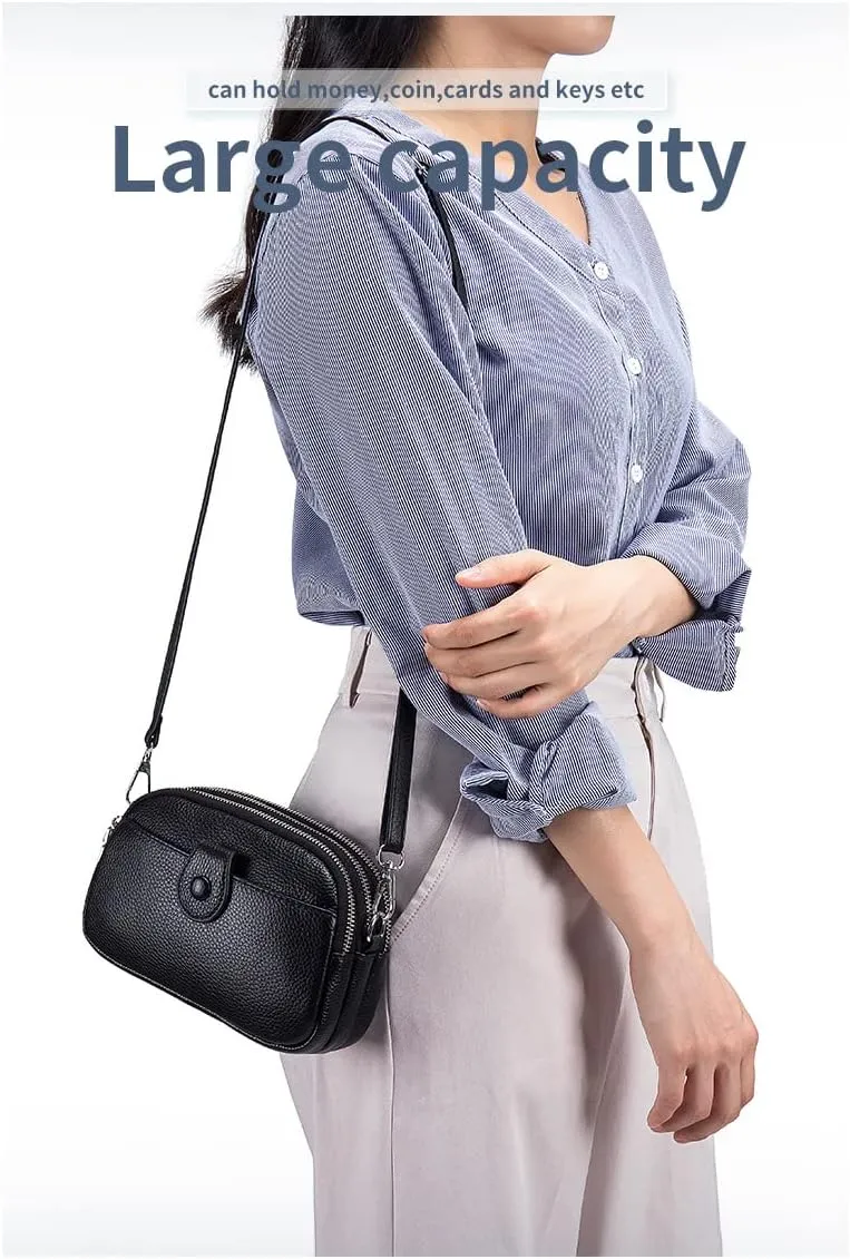 JONON Genuine Leather Crossbody Bags for Women Trendy, Leather Cell Phone Bag for Women, Fashion Small Shoulder Purse