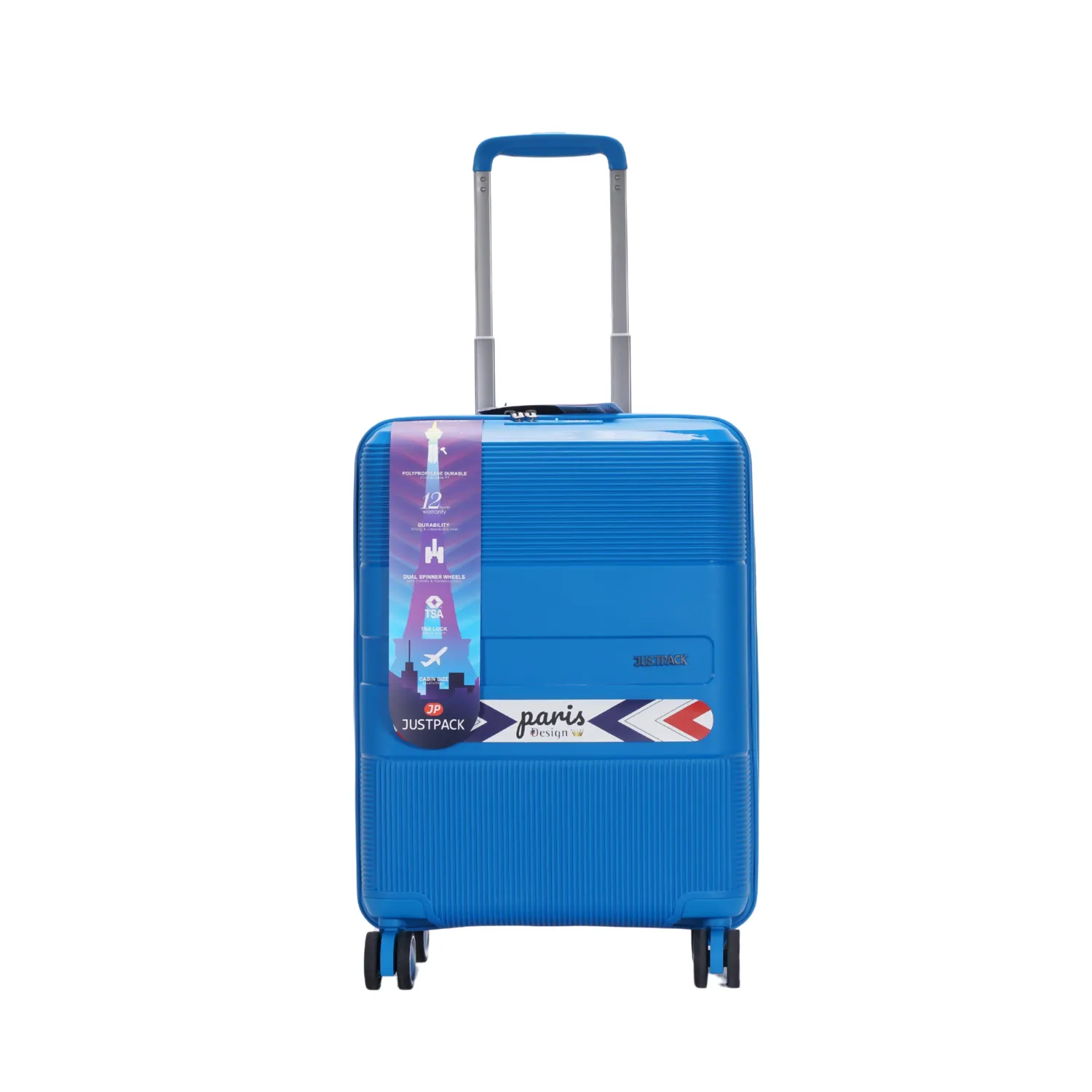 Justpack Pl106-  PP unbreakable 8 wheels Cabin Luggage - Navy