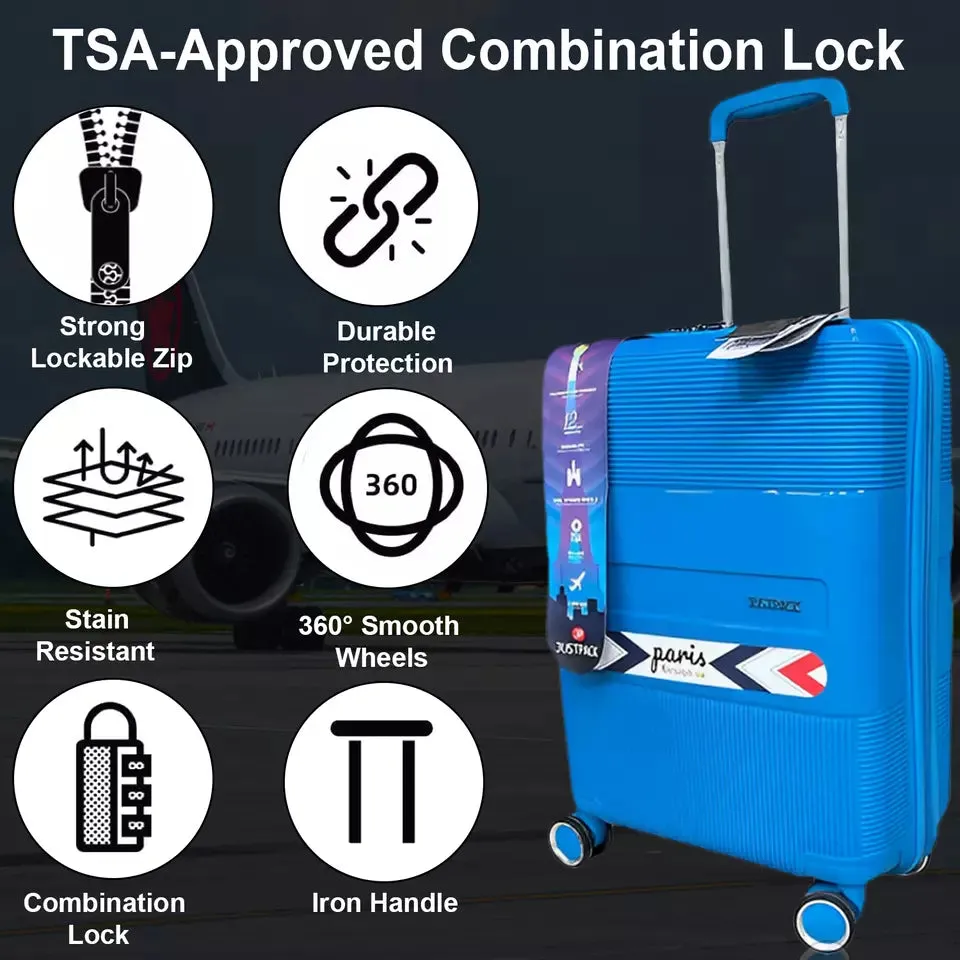 Justpack Pl106-  PP unbreakable 8 wheels Cabin Luggage - Navy
