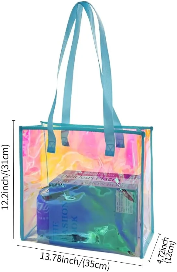 Kasepie Iridescent Hot Pink Handbag Ladies, Girls Storage Bag for the Gym, Daily Life, Measuring 13.78 * 4.72 * 12.2 inches