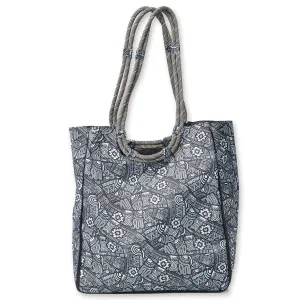 KAVU Women's Doodle Ribbon Printed Large Tote Market Bag