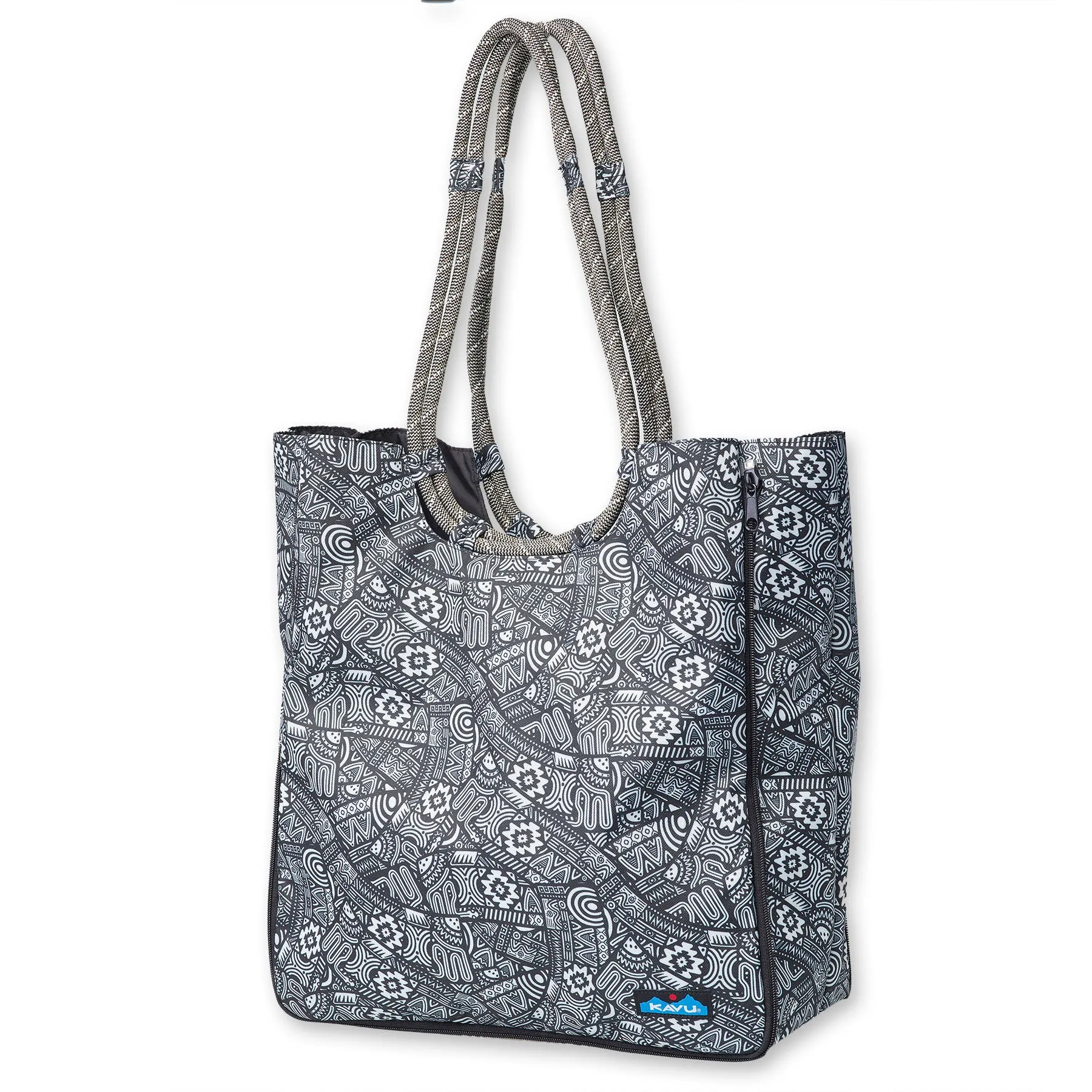 KAVU Women's Doodle Ribbon Printed Large Tote Market Bag