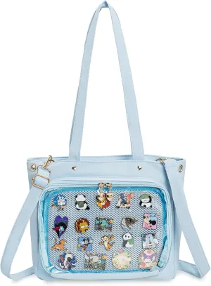 Kawaii Pins Display Ita Tote Canvas Shoulder Crossbody Bag Purses and Handbags