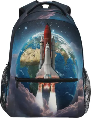 Kcldeci Space Shuttle Laptop Backpack Student Backpacks School Bag Bookbag Travel Daypack Shoulder Bag Fits 14inch Laptop
