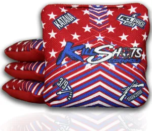 Killshots Cornhole | Katana Series | Limited Edition | ACL Pro Certified Cornhole Bags | Premium Quality | Dual-Speed | Durable & Weather Resistant | Set of 4 Bags