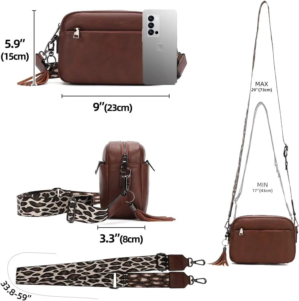 KL928 Small Crossbody Bag for Women, Soft FAUX Leather Cell Phone Purse，Adjustable Strap Shoulder Handbags Wallet Purse