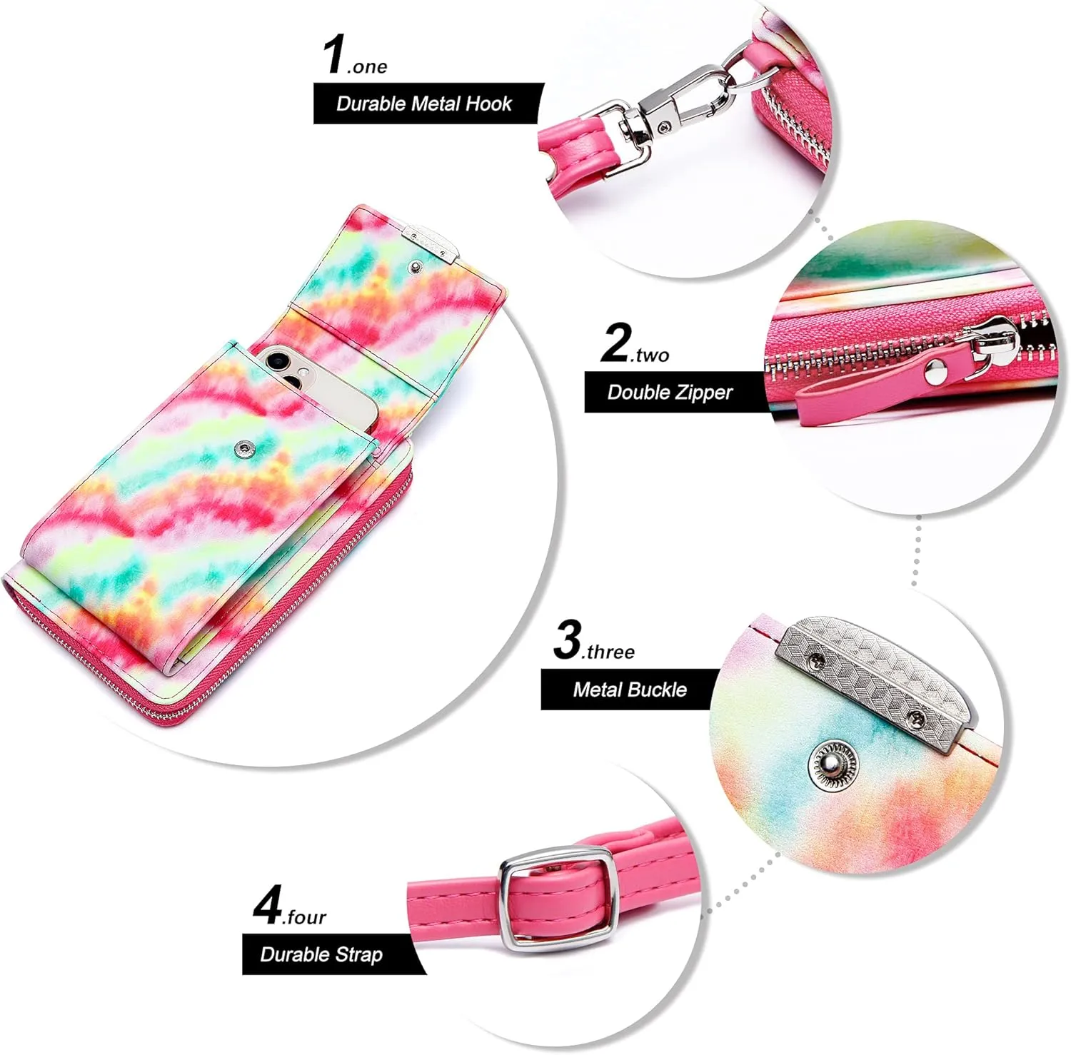 KUKOO Small Crossbody Bag Cell Phone Purse Wallet with Credit Card Slots for Women