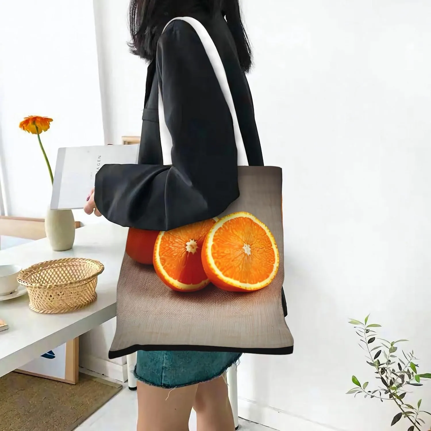 Ladies Origami Paper Cranes Printed Shopping Bag Tote Bag Canvas Durable Handbag For School Shopping Beach Grocery