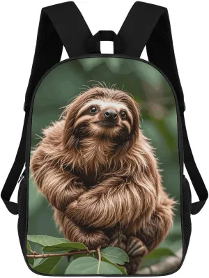 Laptop Backpack for Men Women Daypack Brown Sloth Computer Bag Travel Backpacks Laptop Bag