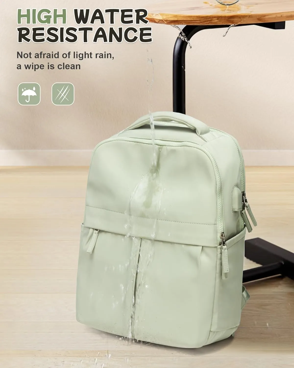 Laptop Backpack for Women Men Gym Work Backpack Casual Daypack Backpacks Small Travel Backpack for Traveling on Airplane Lightweight College Teacher Backpacks for Women Green