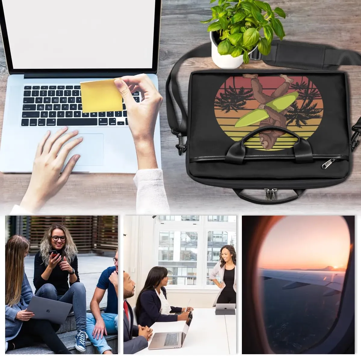 Laptop Bag for Women Men, 15.6 inch Messenger Shoulder Bags, Water Resistant Computer Bag Sleeve