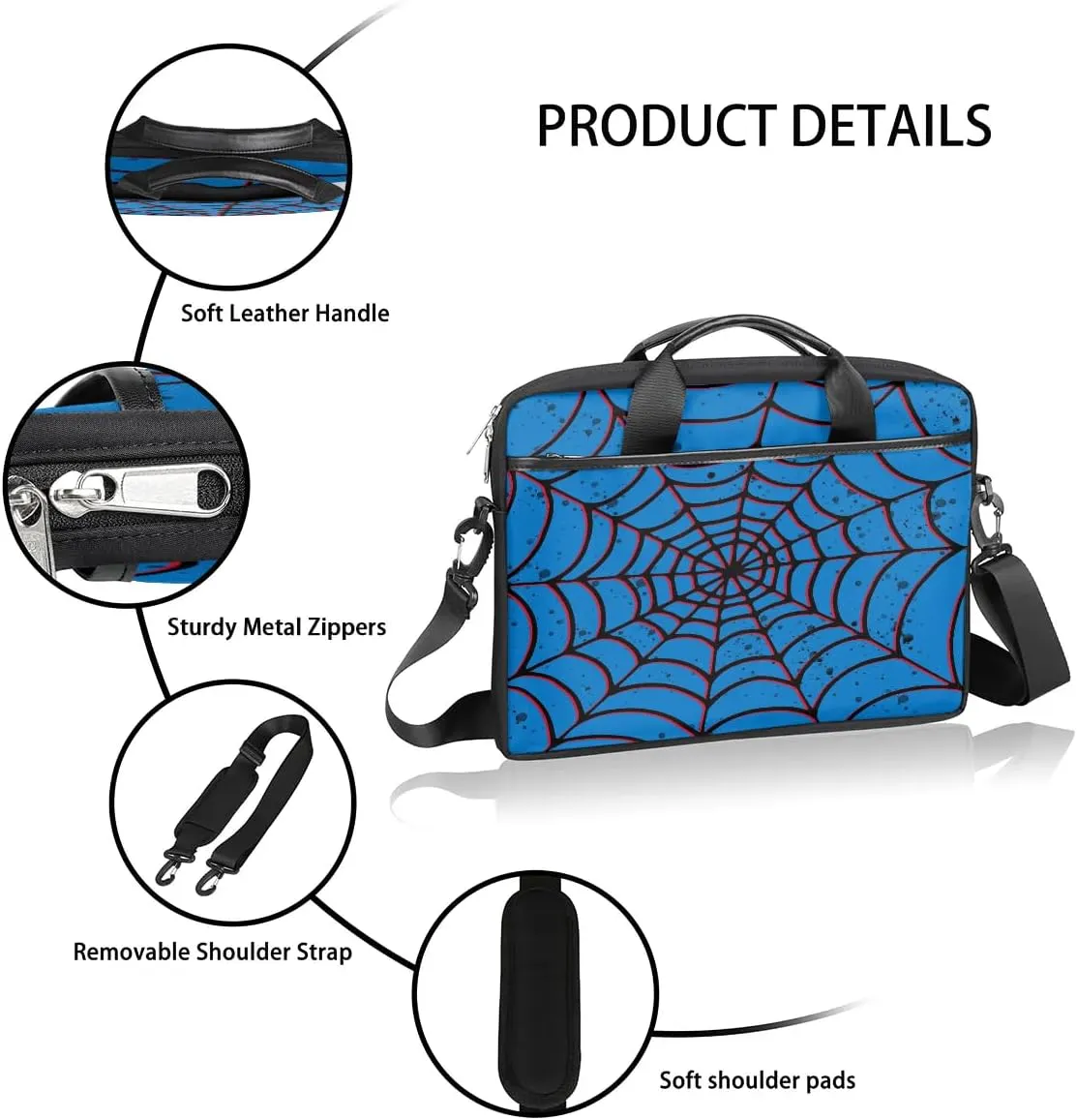 Laptop Bag for Women Men, 15.6 inch Messenger Shoulder Bags, Water Resistant Computer Bag Sleeve