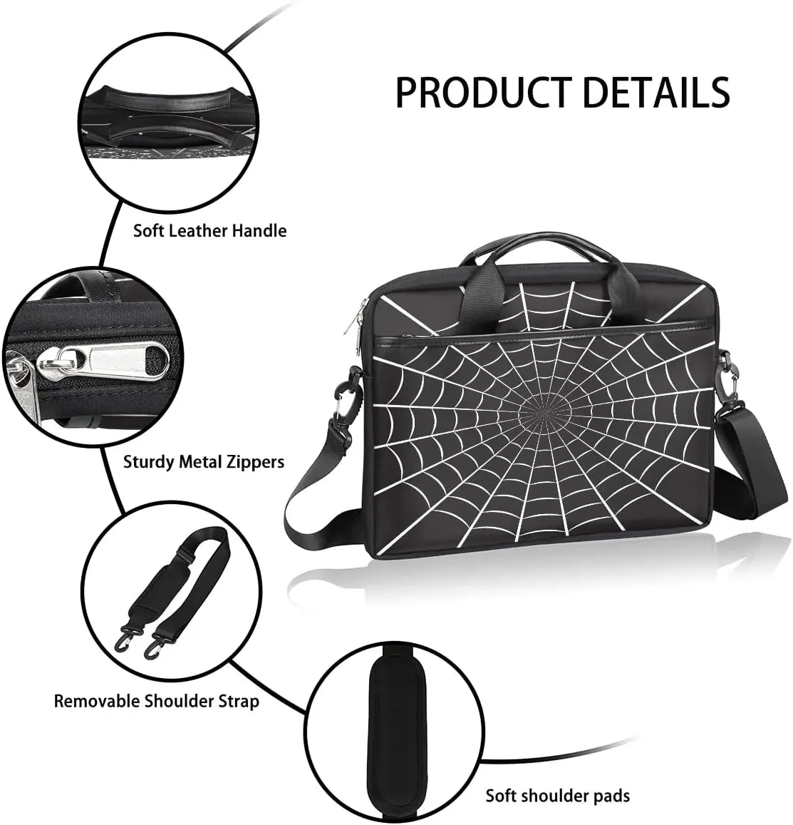 Laptop Bag for Women Men, 15.6 inch Messenger Shoulder Bags, Water Resistant Computer Bag Sleeve