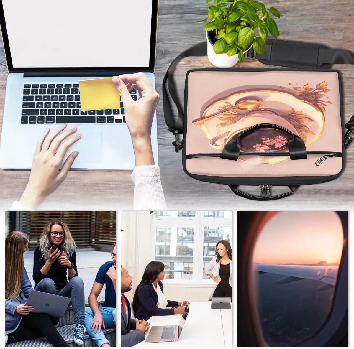 Laptop Shoulder Bag for 13-15 Inch Waterproof Laptop Sleeve Case Bag Slim Computer Carry Case Computer Cases for Laptops