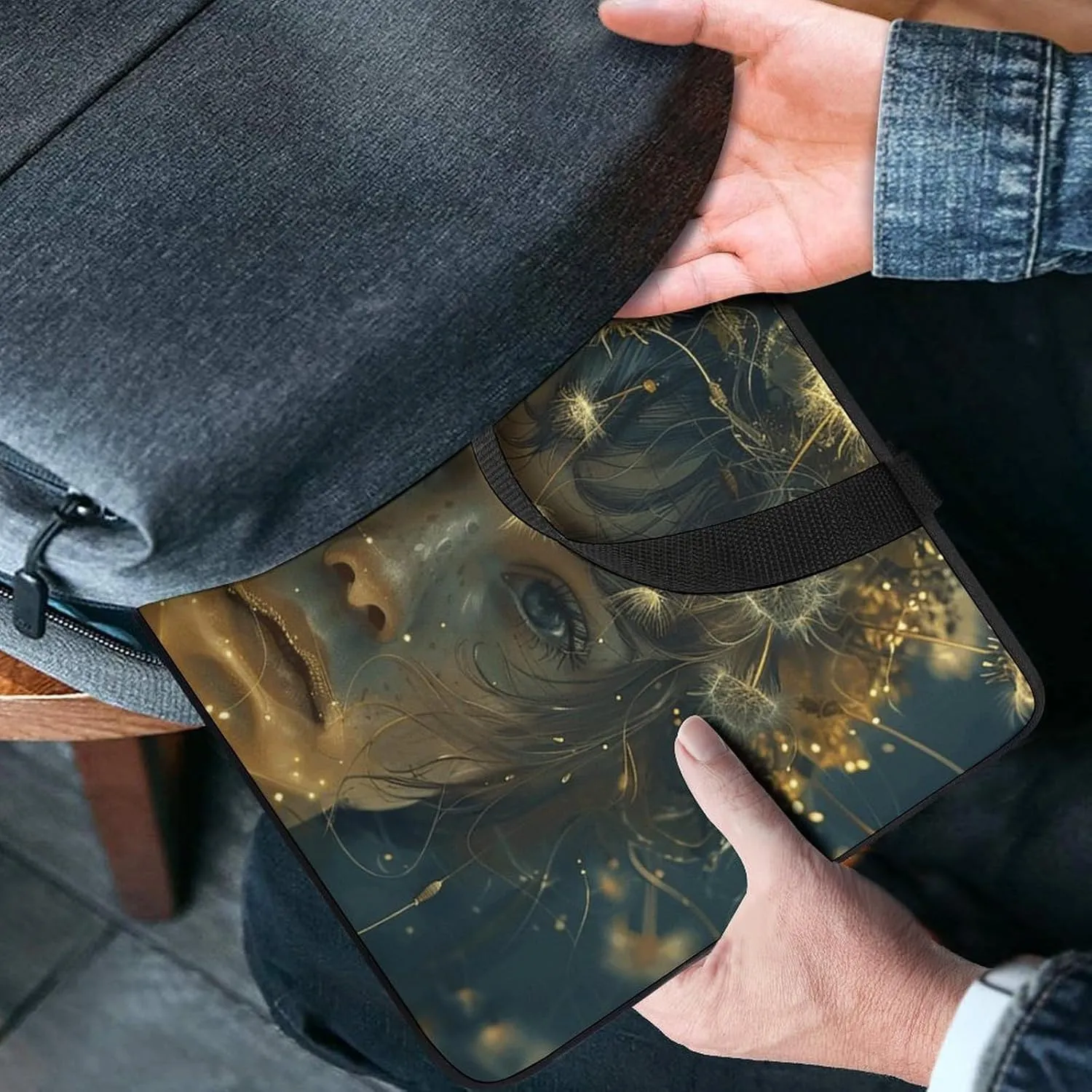 Laptop Shoulder Bag Laptop Bag Computer Bag Dandelion Girl Art Messenger Bag for Unisex