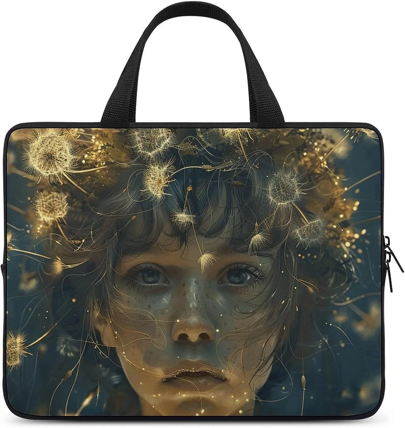 Laptop Shoulder Bag Laptop Bag Computer Bag Dandelion Girl Art Messenger Bag for Unisex