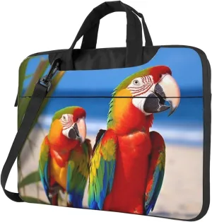 Laptop Sleeve Bag Shockproof Notebook Case Beach Parrots Computer Carrying Case with Shoulder Strap 13 inch