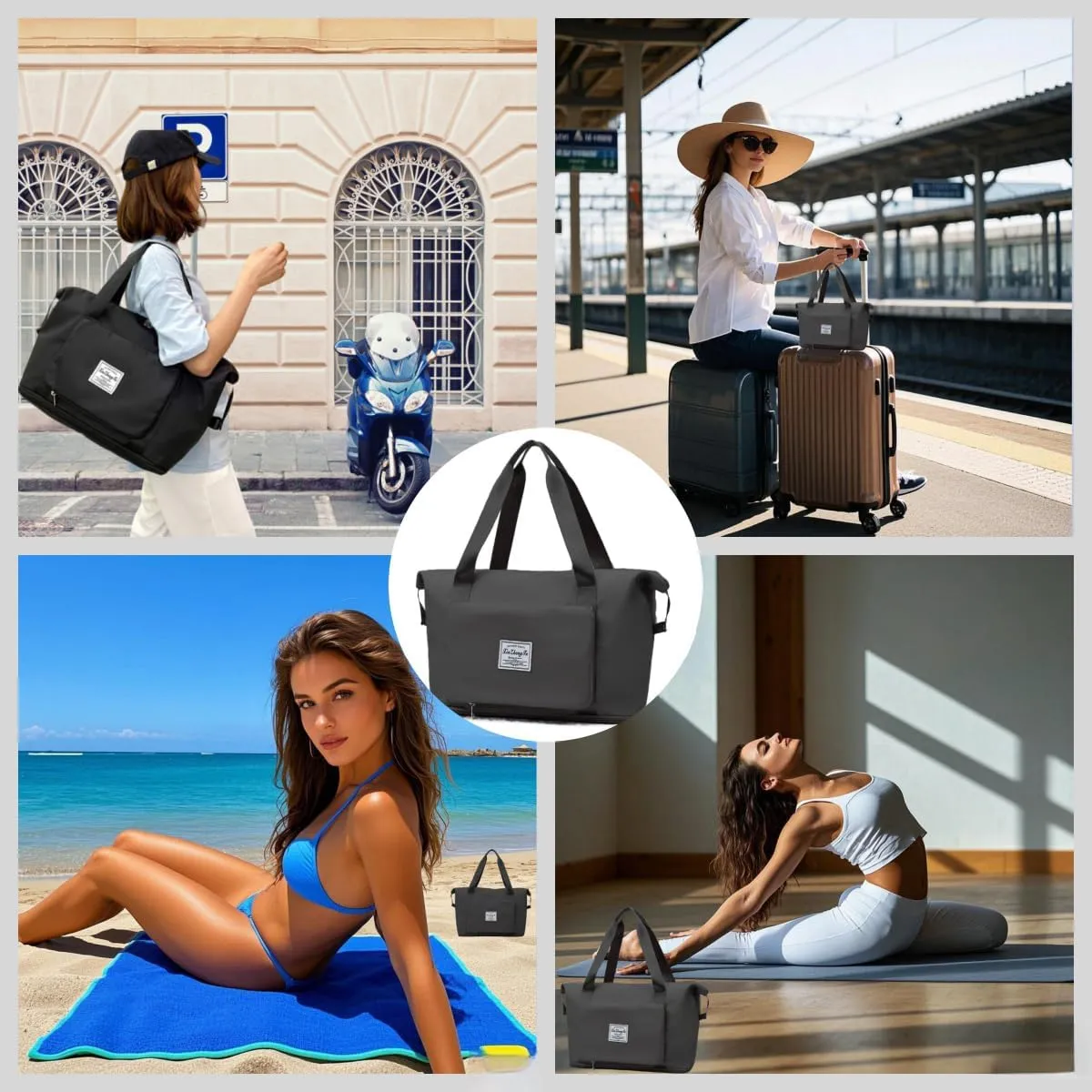 Large Capacity Foldable Travel Bag Expandable Collapsible Dry and Wet Separation Large Capacity Travel bag