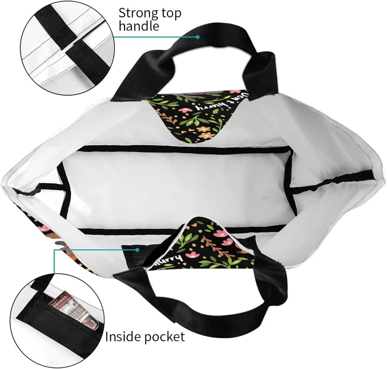 Large Capacity Reusable Canvas Shoulder Bag   Both Sides Bucket Hat Casual Tote Handbag