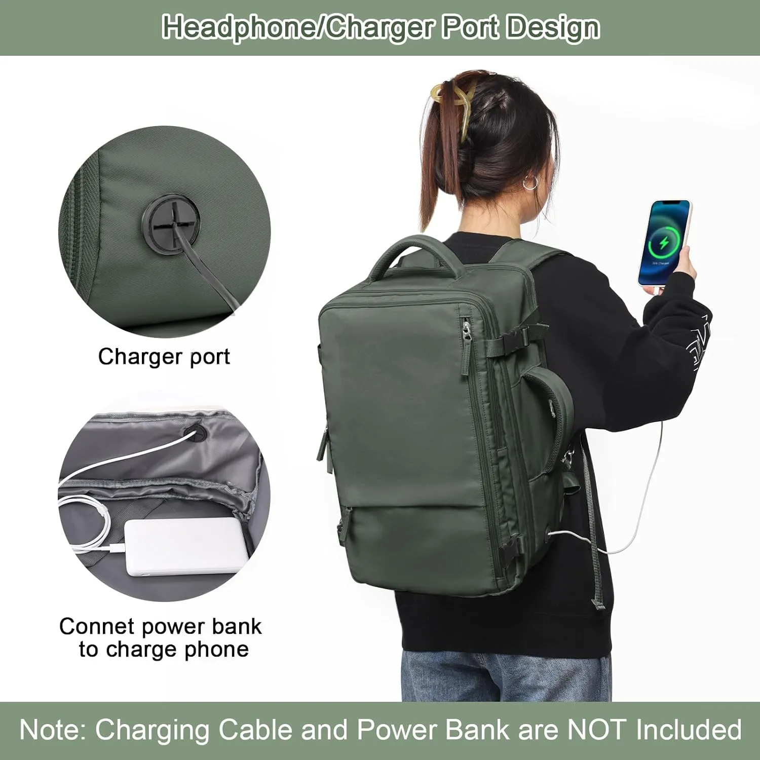 Large Expandable Travel Backpack for Men and Women, 17 Inch Laptop, Waterproof, Casual, College Bookbag, Backpack for Women, as Person Item Flight Approved
