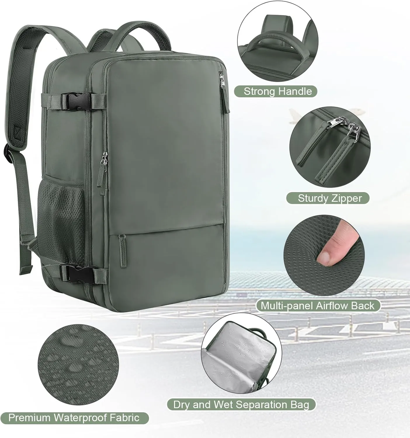 Large Expandable Travel Backpack for Men and Women, 17 Inch Laptop, Waterproof, Casual, College Bookbag, Backpack for Women, as Person Item Flight Approved