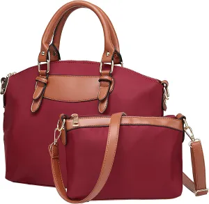 Large Nylon Handbags Set with Crossbody Purse, Waterproof Nylon Tote Bags for Women with Zipper, Casual Nylon Shoulder Bag