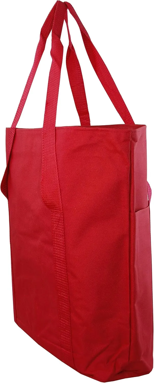 Large Spacious Poly Zipper Tote Bag