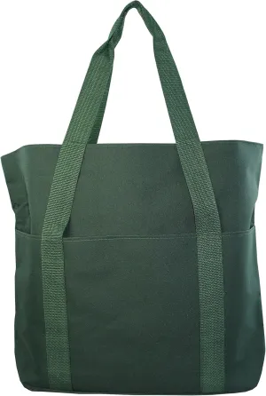 Large Spacious Poly Zipper Tote Bag