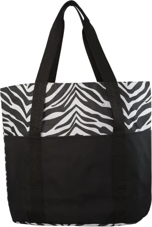 Large Spacious Poly Zipper Tote Bag