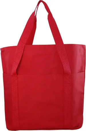Large Spacious Poly Zipper Tote Bag