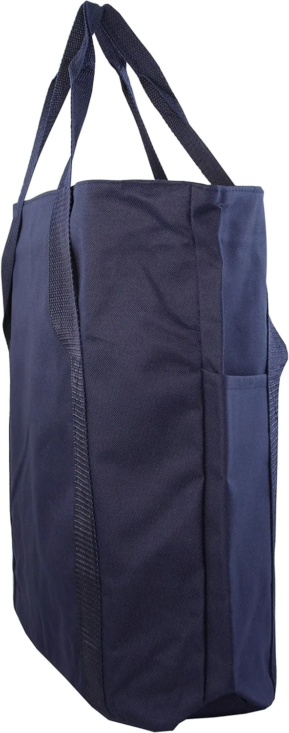 Large Spacious Poly Zipper Tote Bag