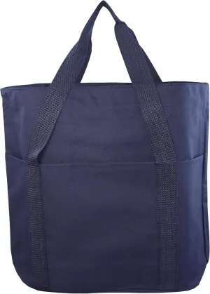 Large Spacious Poly Zipper Tote Bag