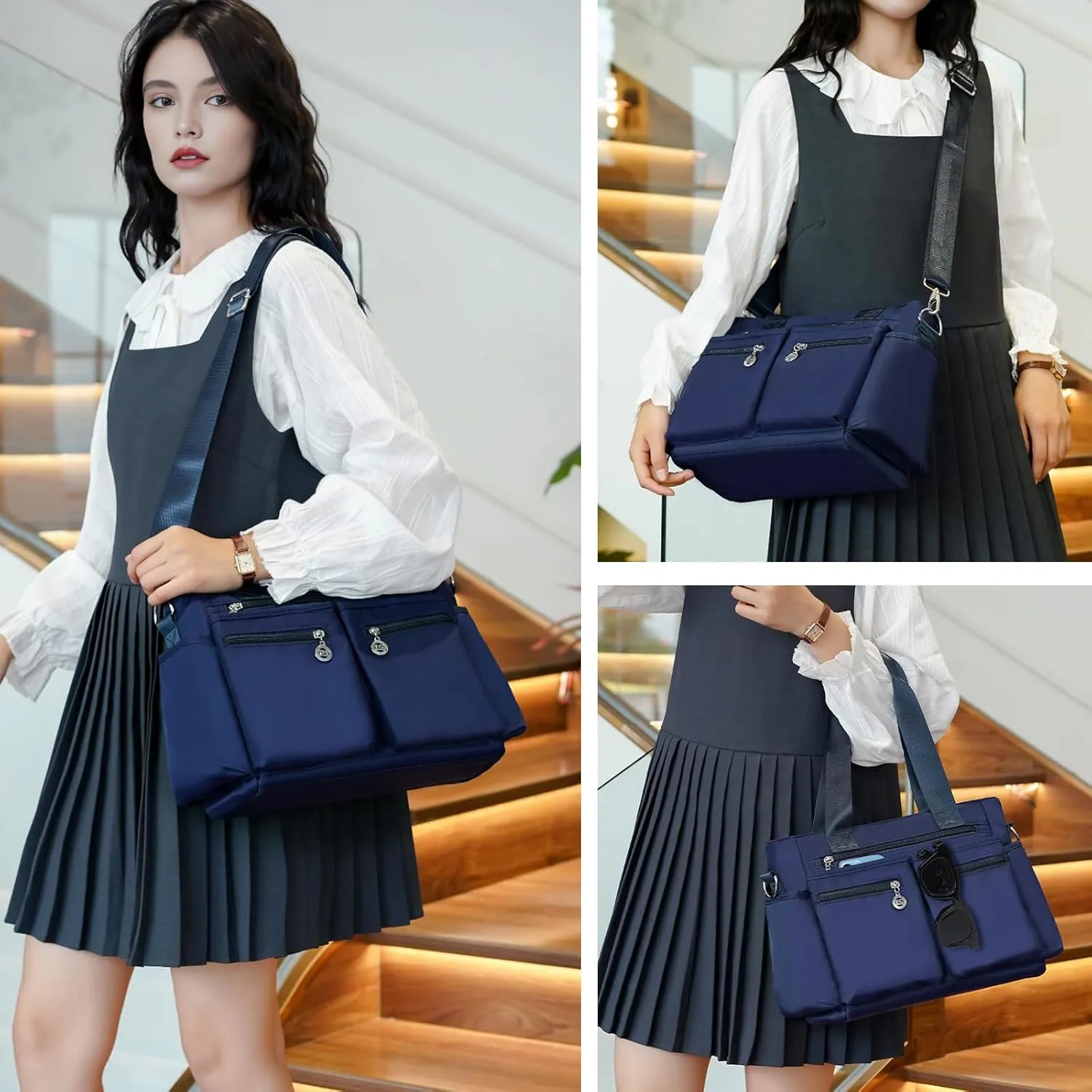 Large Tote Bag for Women, Waterproof Crossbody Purse With Multi Pockets, Shoulder Bag for Work
