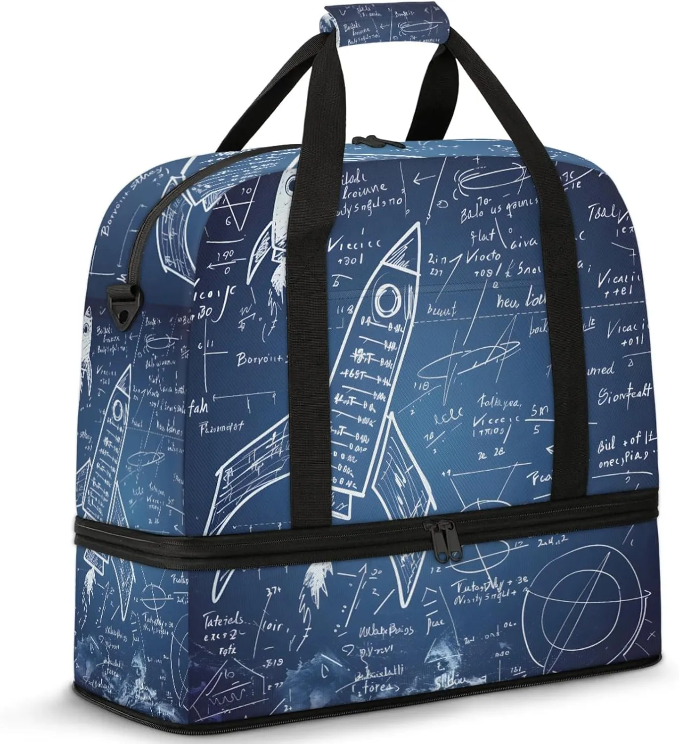 Large Travel Duffel Bag for Women Men Abstract Education Mathematics Gym Bag Weekender Overnight Bags With Shoe Compartment Foldie Travel Tote Bag Carry On Personal Item Bag for Travel Gym Sports