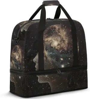 Large Weekender Overnight Bags Galaxy Abstract Imagination Travel Duffel Bag for Women Men Gym Bag With Shoe Compartment Foldie Travel Tote Bag Carry On Personal Item Bag for Travel Gym Sports