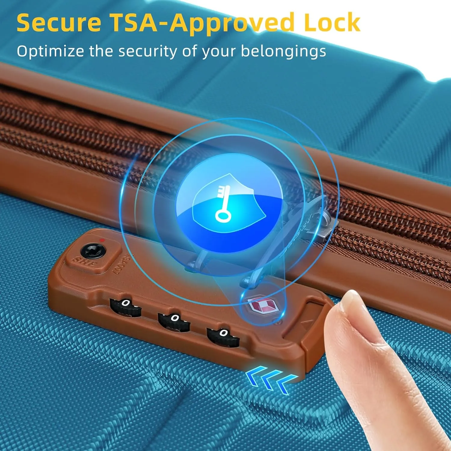 LARVENDER Luggage Sets 6 Piece, Expandable Hardside Carry on Suitcase Set with Spinner Wheels, Lightweight Rolling Luggage Sets for Women with TSA Lock, Blue